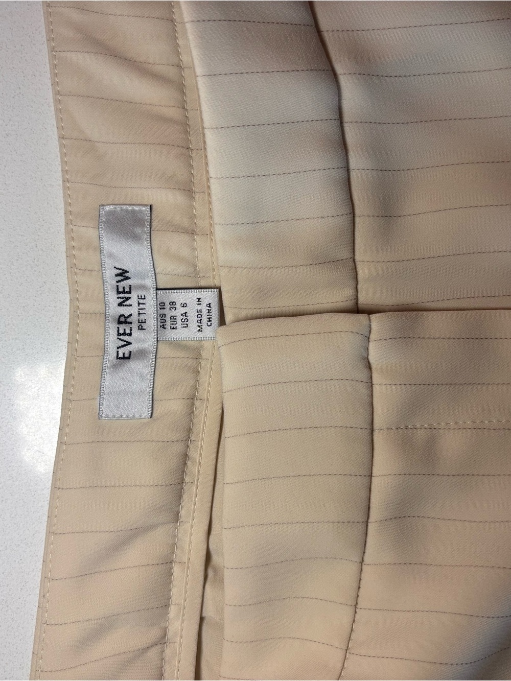 Ever New Petite Cream Pinstripe Pants